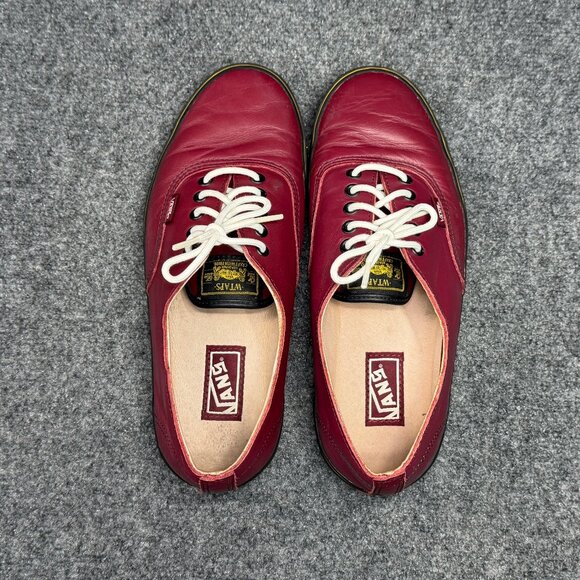 Vans x WTAPS Authentic 69 Sneakers Mens 9.5 Maroon Leather Vintage Retro Shoes‎